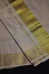 Traditional Kerala Cotton Dhoti, Veshti with gold Zari by JCSFashions - Elegance & Comfort