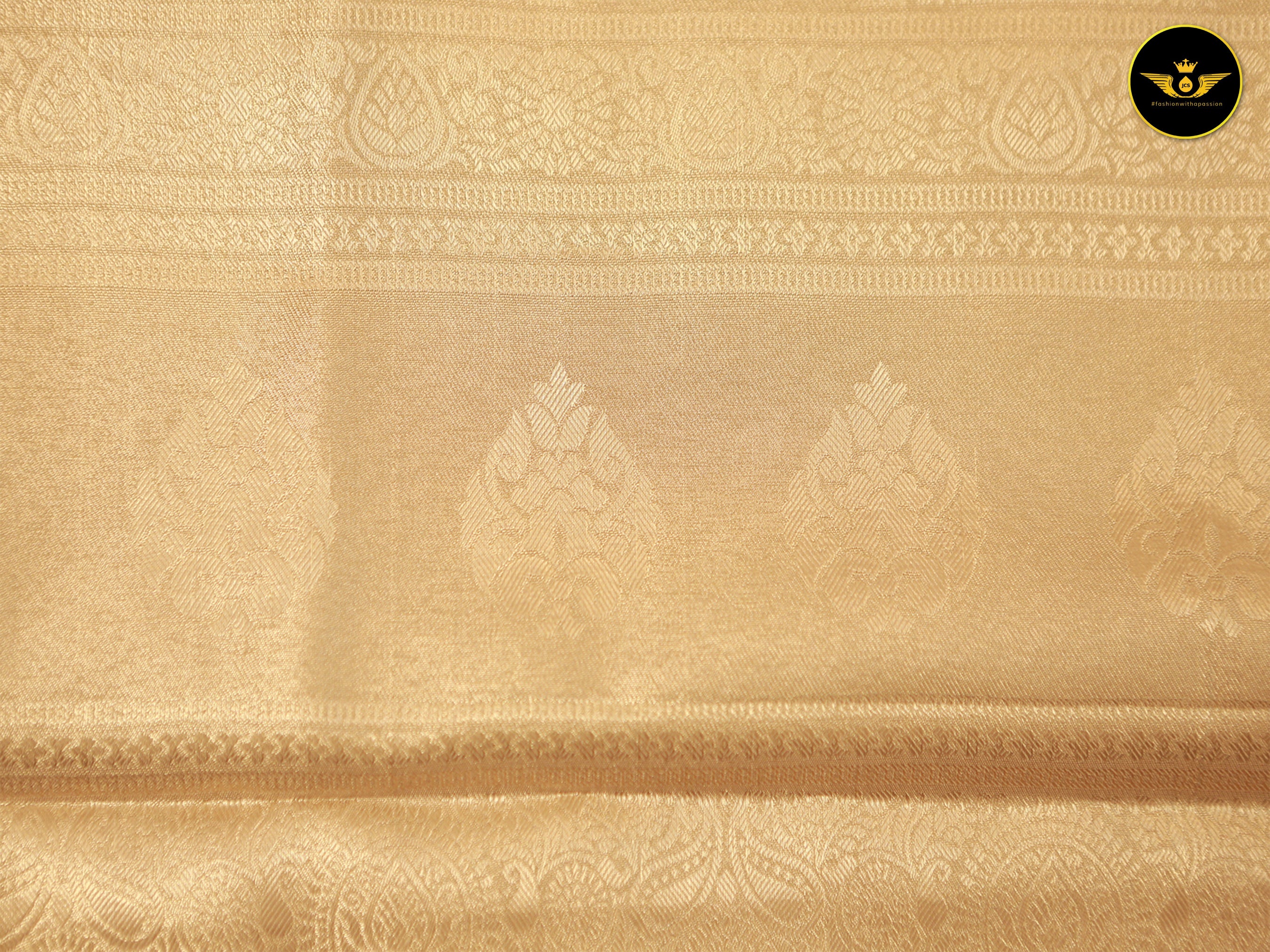 Kanchipuram Semi-Bridal Saree with Dazzling Zari Work throughout SAREE JCS Fashions