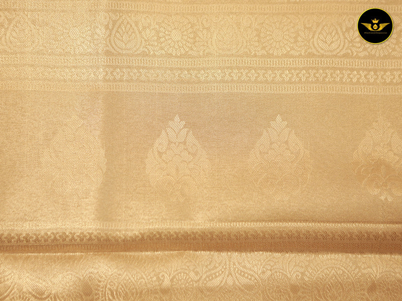 Kanchipuram Semi-Bridal Saree with Dazzling Zari Work throughout