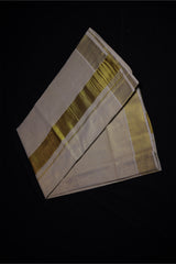 Traditional Kerala Cotton Dhoti, Veshti with gold Zari by JCSFashions - Elegance & Comfort