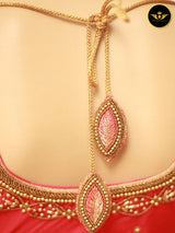 Luxurious Indian Aari Work Silk Blouse With Latkan