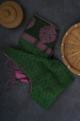 Semi-Soft Silk Saree and Sparkling Silver Weave Border with Blouse
