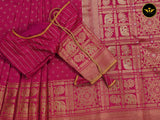 Rani Pink Semi Soft Silk Saree With Zari Woven Border And Pallu