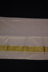 Traditional Kerala Cotton Dhoti, Veshti with gold Zari by JCSFashions - Elegance & Comfort