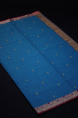 Timeless Elegance: 100% Cotton 9-Yard Saree with Line Pallu