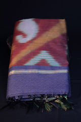 Elegant Soft Cotton Saree with Zari Border & Pochampally Pallu