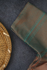 Radiant Banarasi Copper Soft Silk Saree with Designer Contrast Blouse