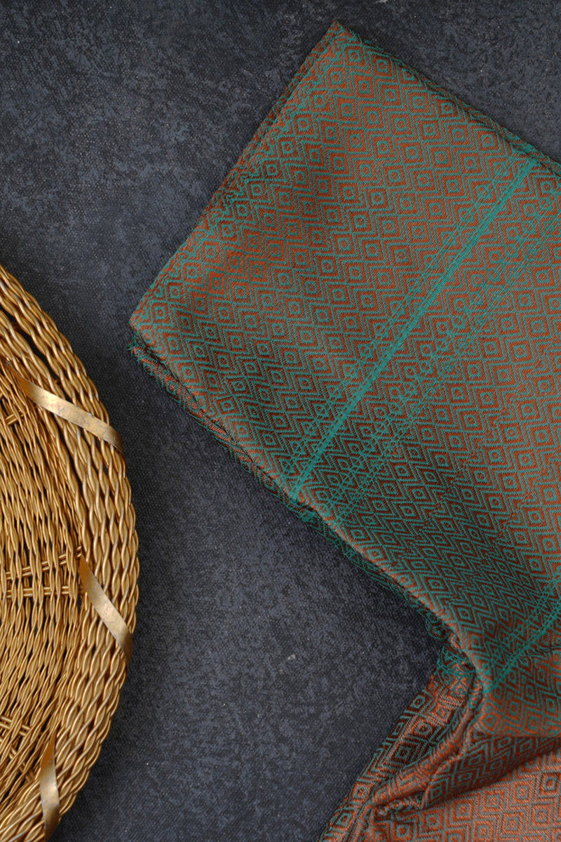 Radiant Banarasi Copper Soft Silk Saree with Designer Contrast Blouse