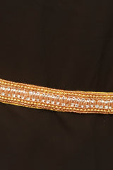 Aari & Maggam Work Hip Belt with White Stones, Unique Ethnic Charm