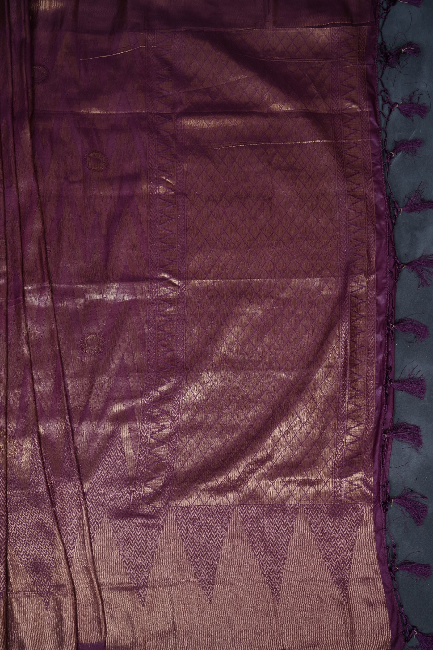 Wine Color Soft Semi-Silk Saree With stitched Blouse SAREE JCS Fashions