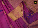 Pure Kanchipuram Silk Saree With Fully Stitched Blouse