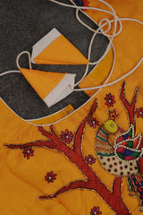 Pichwai Print Designer Saree with Kanchi Border & Indian Artistry