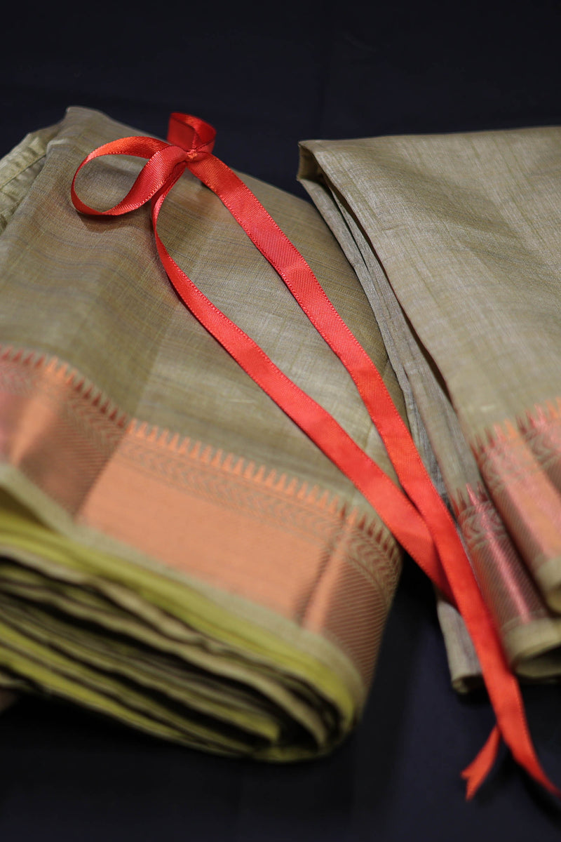 Traditional Elegance Tussar Silk Saree with Zari Borders