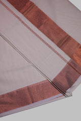 Authentic Kerala Cotton Saree with Rosecopper Zari Border