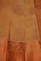 Pure Handloom Silk Saree with Copper Zari Border & Stitched Blouse