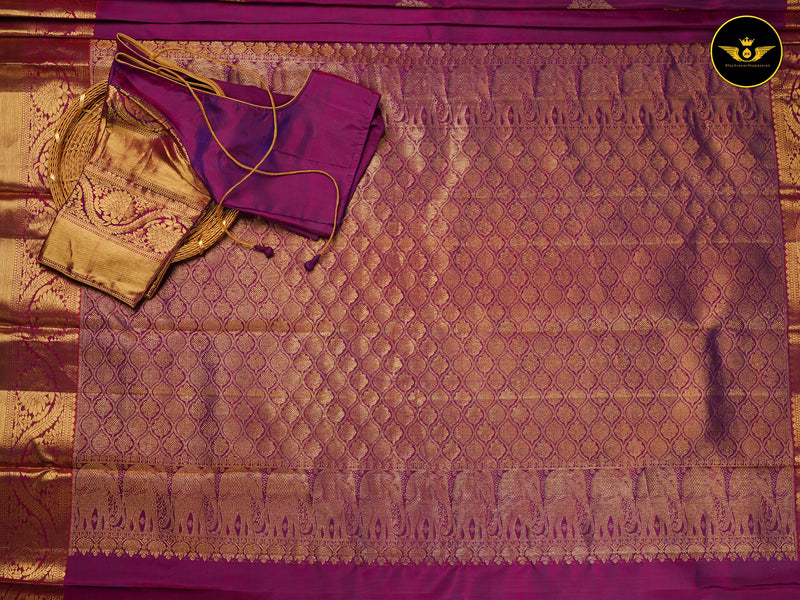 Pure Kanchipuram Silk Saree With Fully Stitched Blouse