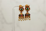 Chic Kemp Pendant and Jhumka Earring Set with Adjustable Choker