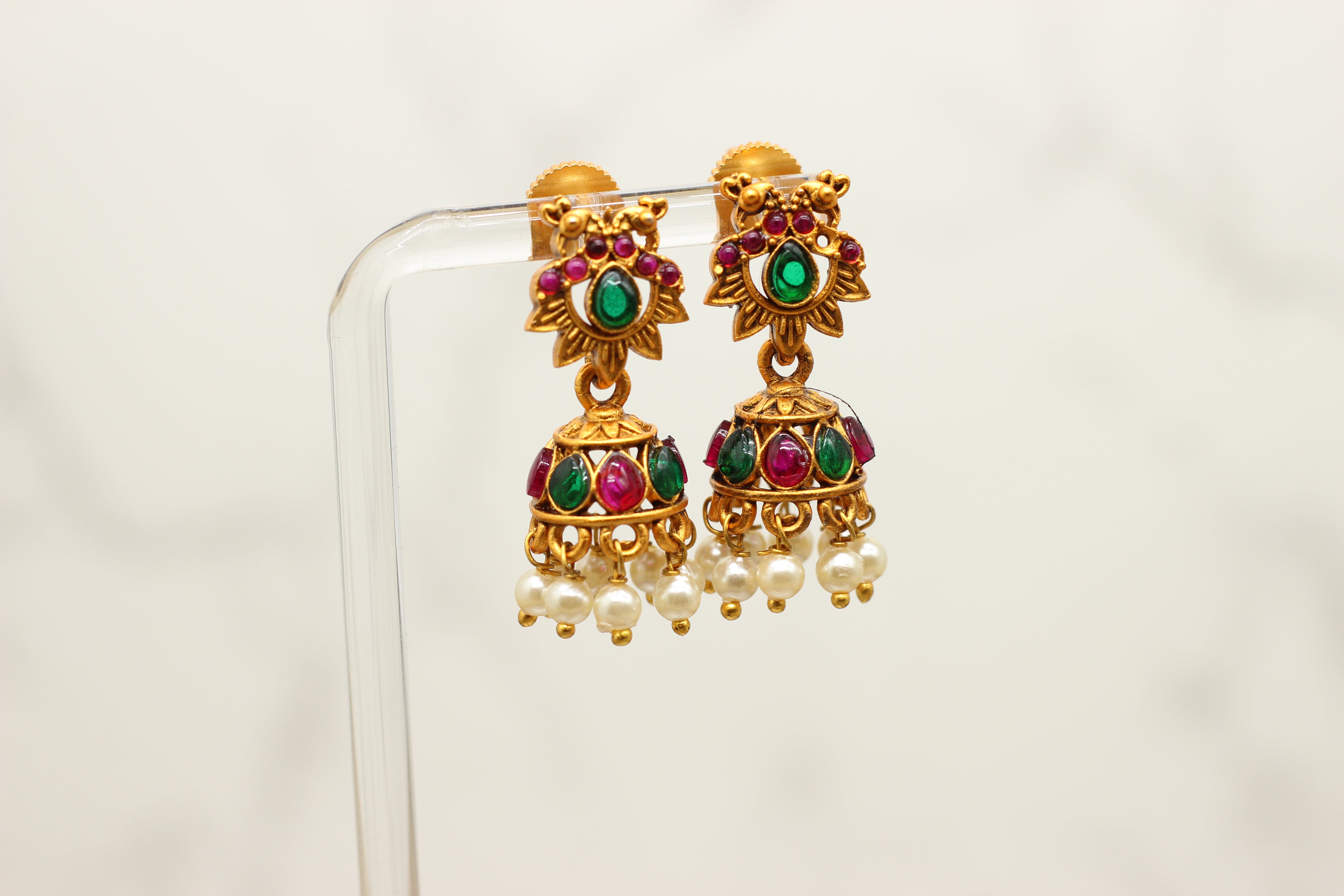 Chic Kemp Pendant and Jhumka Earring Set with Adjustable Choker Jewelry JCS Fashions
