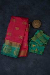Elegant Semi Tusser Saree embellished with Elephant Motifs
