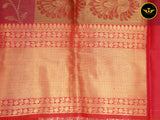 Zari Weave Semi Silk Saree with Long Borders - Elegant and Rich