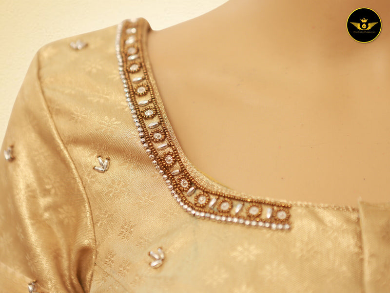 Kanchipuram Semi-Bridal Saree with Dazzling Zari Work throughout