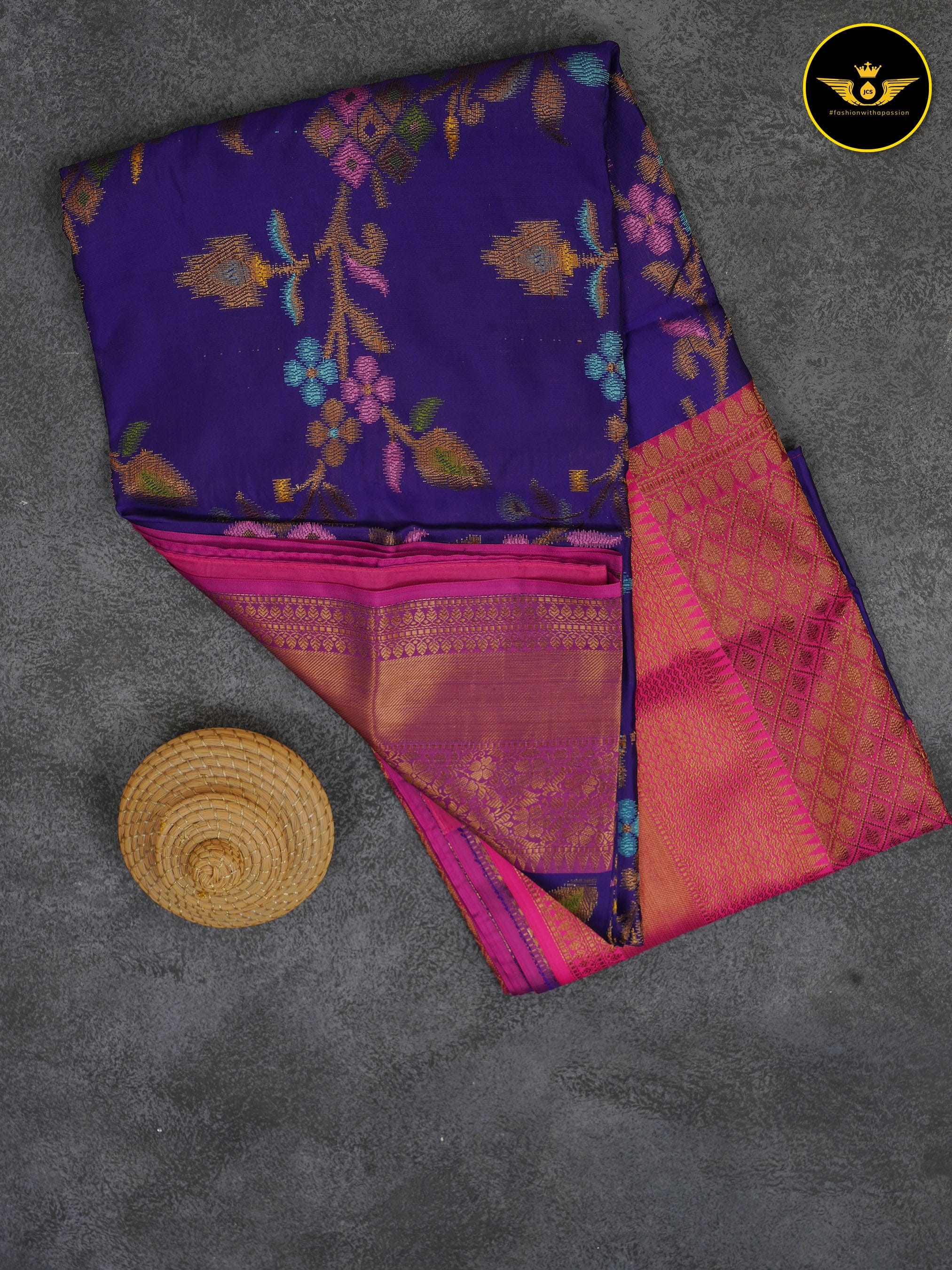 Graceful Semi Silk Saree: A Fusion of Style, Comfort & Tradition SAREE JCS Fashions Violet 5.5 meters