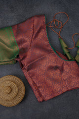 Royal Banarasi Tissue Saree with Green Border - Elegance Meets Comfort