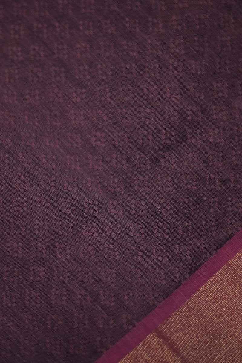 Elegant Soft Cotton Saree with Abstract Embossed Design & Zari Border
