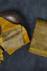 Elegant Handloom Banarasi Tussar Silk Saree - Antique Jari Work Accent