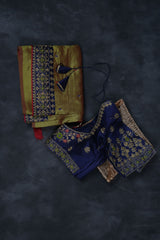 Exquisite Designer Silk Saree Set: Elegant Embroidered Blouse Included