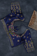 Exquisite Designer Silk Saree Set: Elegant Embroidered Blouse Included