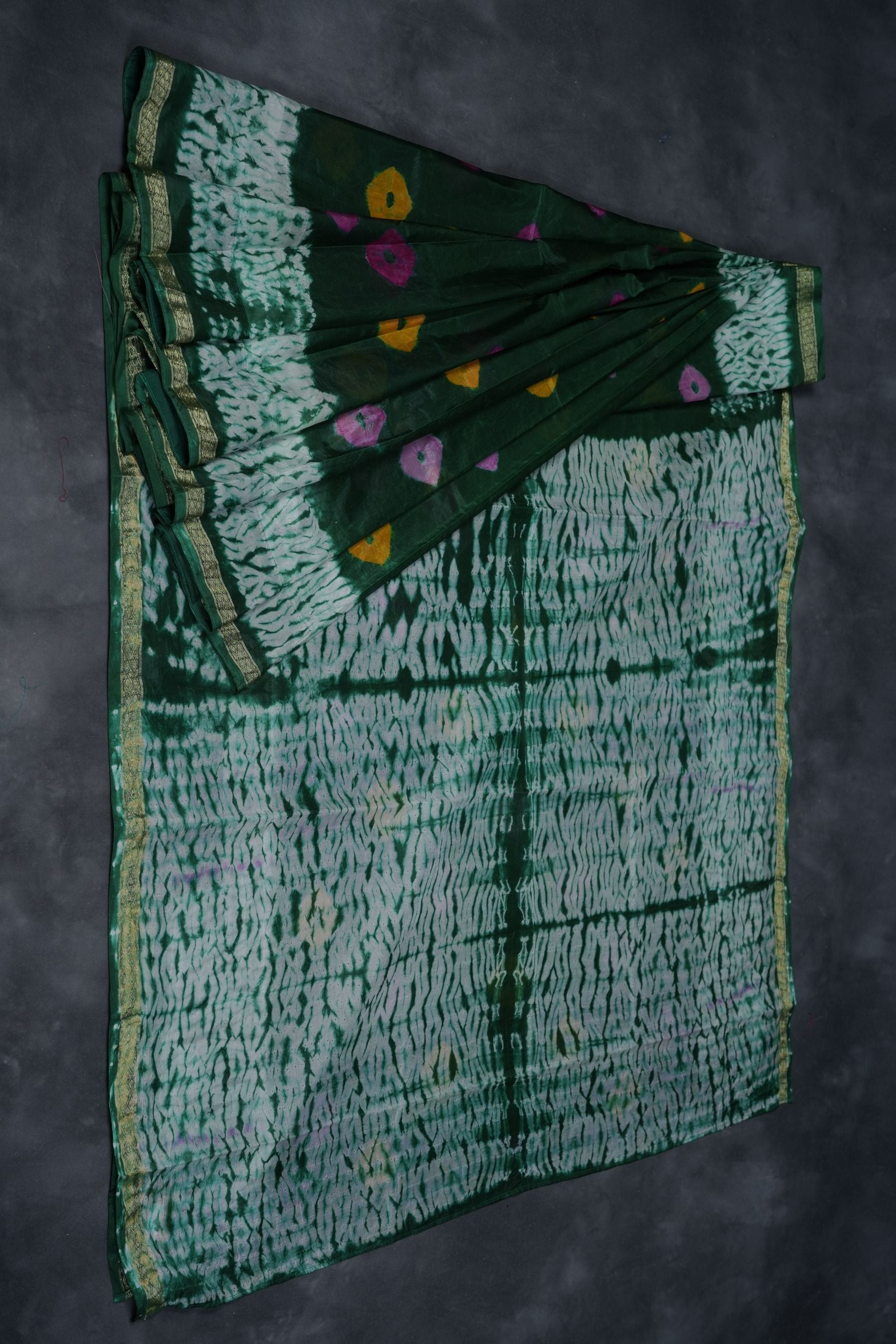 Pretty RAW SILK SHIBORI Sarees - Genuine BANDHEJ Design and Zari Border SAREE JCS Fashions