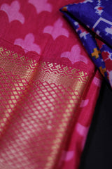 Elegant Ikkat Semi-Silk Saree with Kanchi Zari Borders