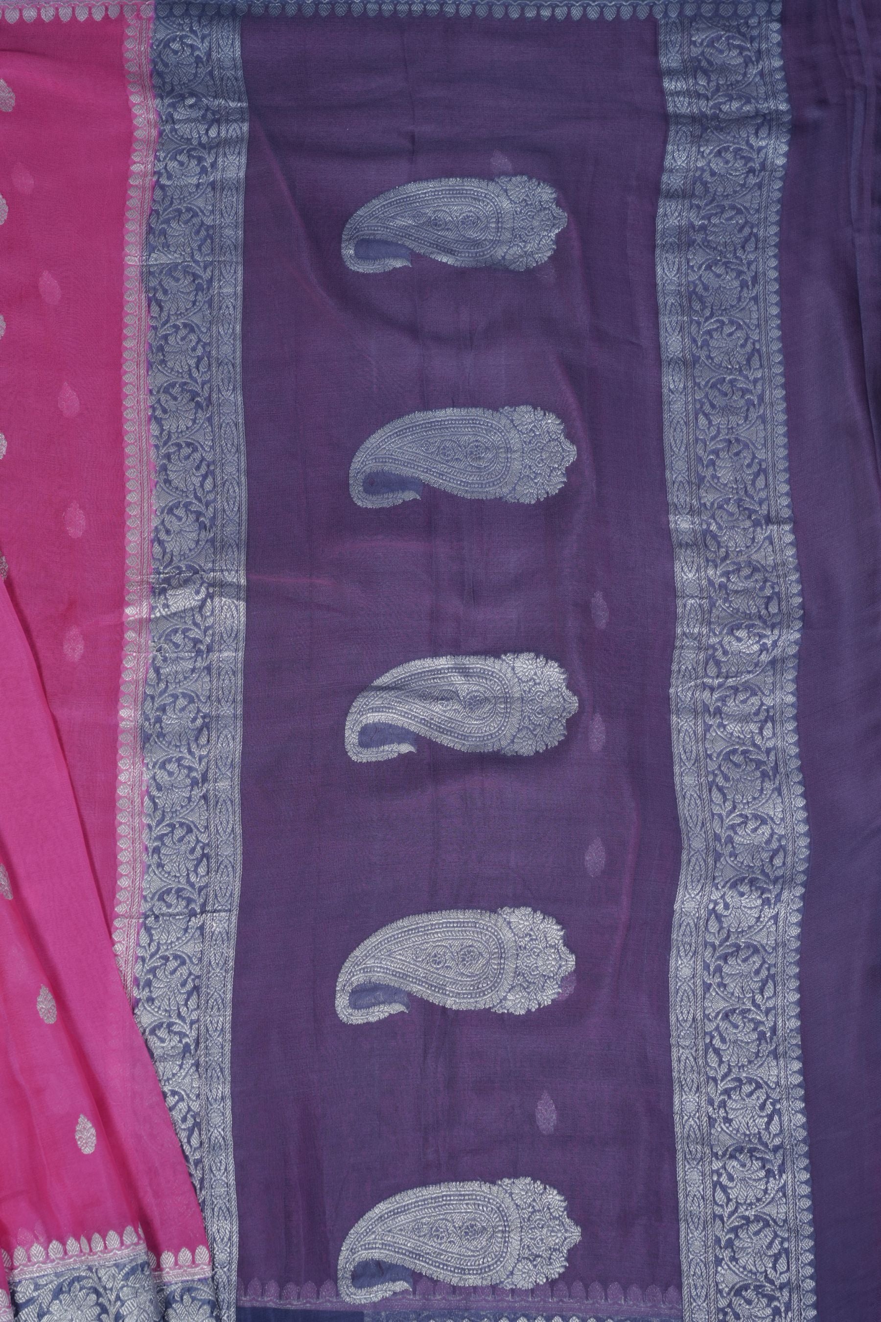 Exquisite Khaddi Georgette Sarees: Allover Silver Weaving SAREE JCS Fashions