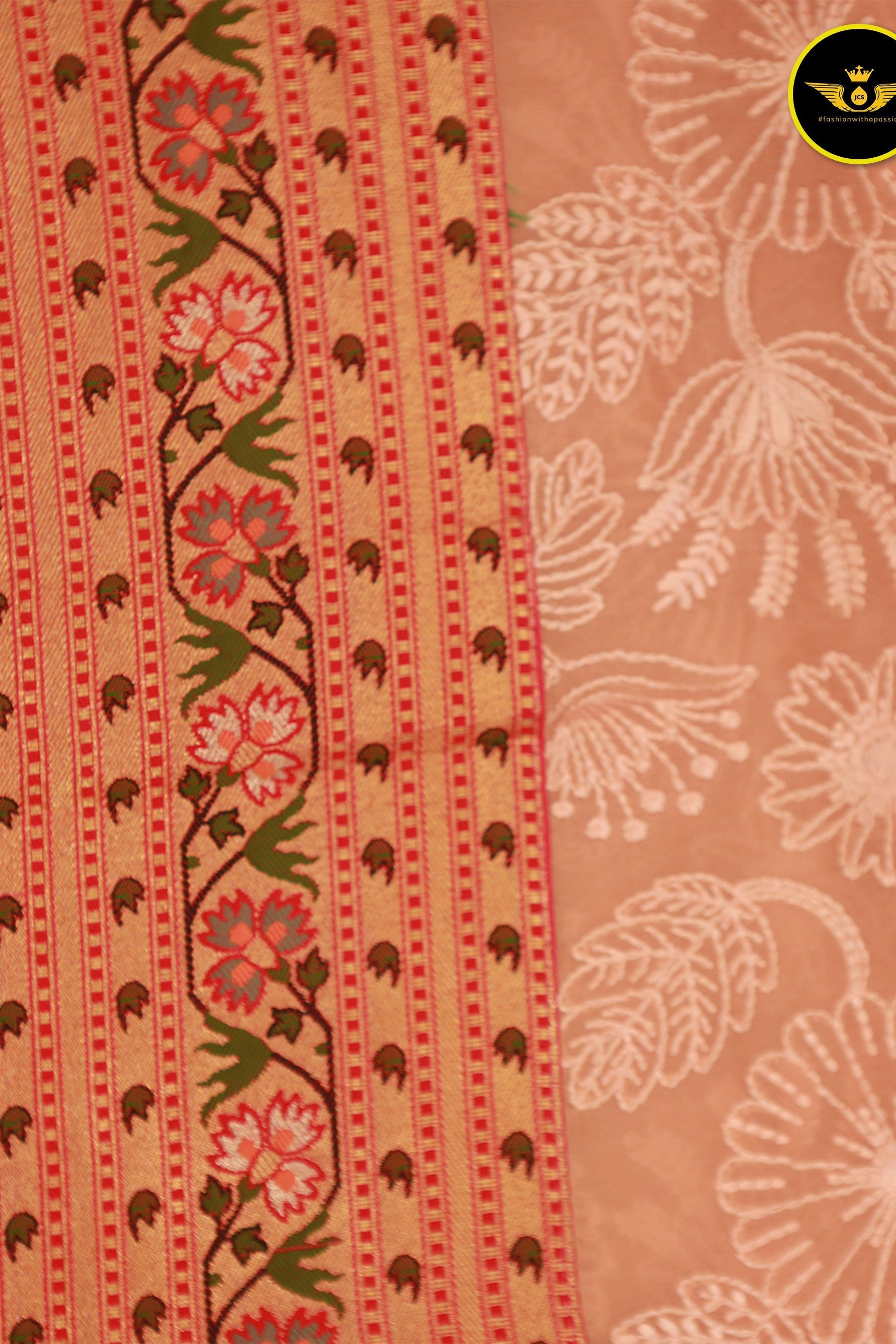 Exquisite Chikankari Sarees & Paithani Border -Tradition and Elegance Saree JCS Fashions