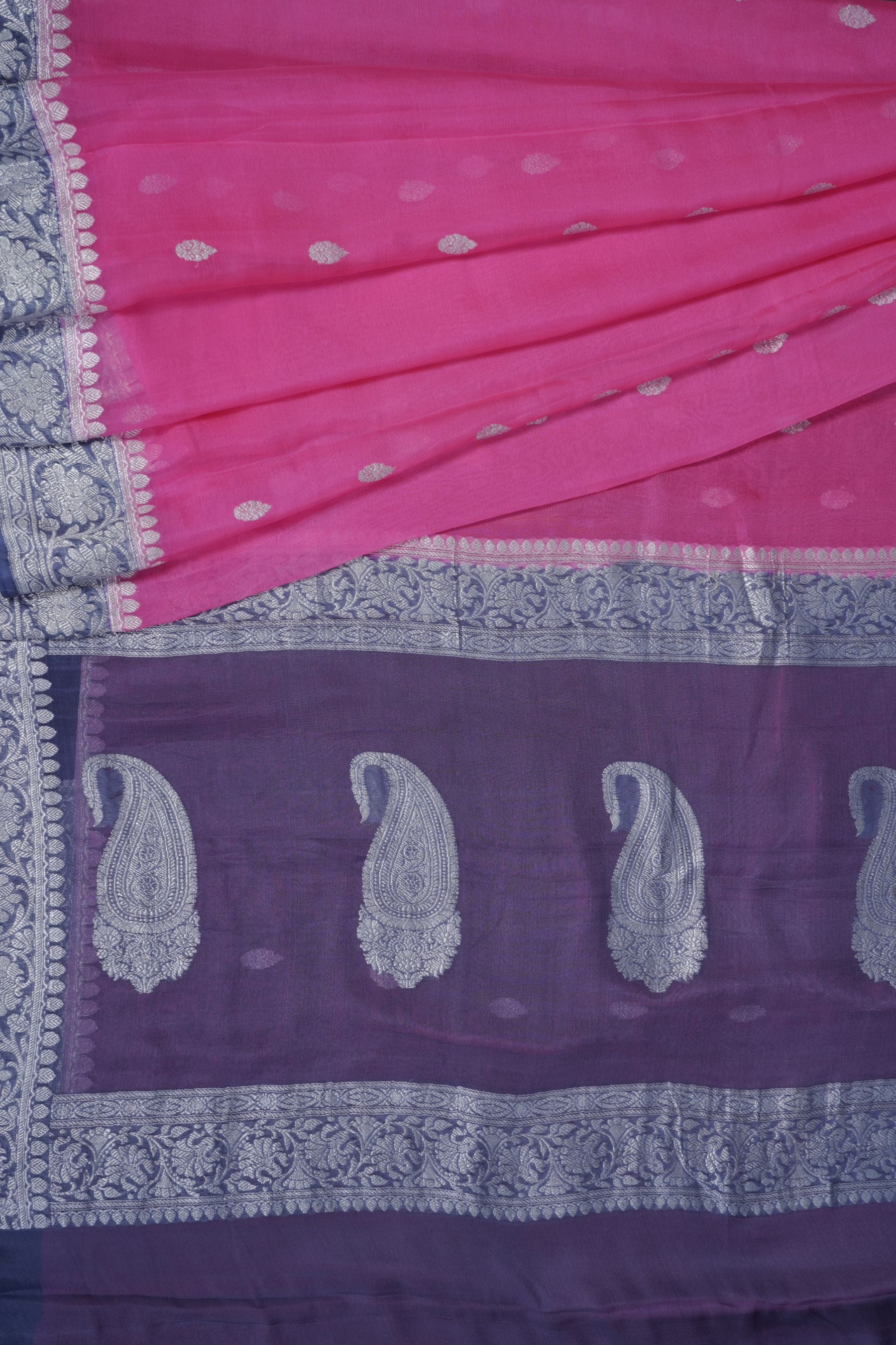Exquisite Khaddi Georgette Sarees: Allover Silver Weaving SAREE JCS Fashions