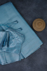 Regal Banarasi Soft Silk Saree with Silver Brocade Design & Blouse