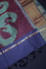 Elegant Soft Cotton Saree with Zari Border & Pochampally Pallu