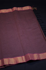 Elegant Soft Cotton Saree with Abstract Embossed Design & Zari Border
