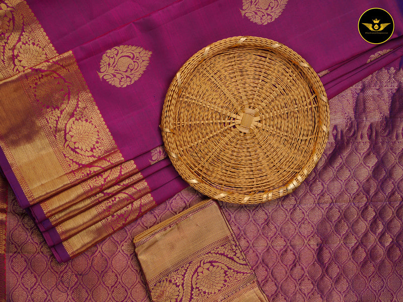 Pure Kanchipuram Silk Saree With Fully Stitched Blouse