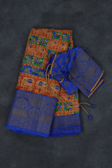 Exquisite Ikkat Silk Saree with Pochampally Weaving - Rich and Elegant