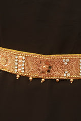 Aari & Maggam Work Hip Belt with White Stones - Elevate Your Style