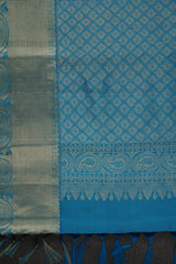Elegant Kanchipuram Handloom Silk Masterpiece with Grand Pallu in Blue
