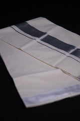 Authentic Kerala Cotton Saree with White Zari Border Saree JCS Fashions