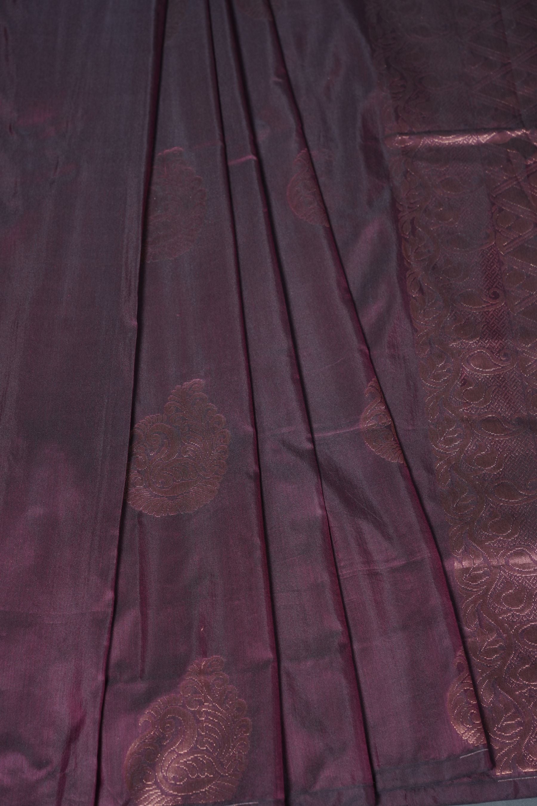 Kanchi Semi Soft Silk Borderless Saree with Grand Pallu & Aari Work Blouse SAREE JCS Fashions