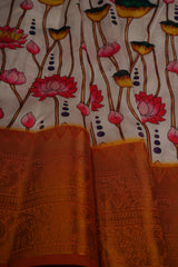 Pichwai Print Designer Saree with Kanchi Border & Indian Artistry