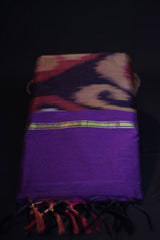 Elegant Pochampally Pure Soft Cotton Saree with Matching Blouse