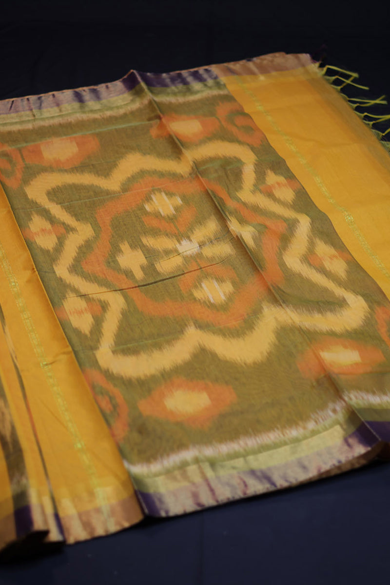Pochampally Cotton Saree with Complimentary Blouse - Breezy Elegance