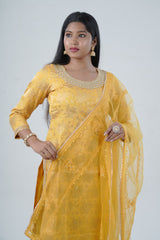Elegant Embroidered Kurti Salwar Kameez with Matching Dupatta