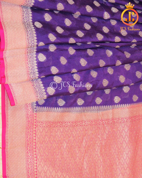 Beautiful Banarasi Silk Saree, Pure Khaddi Georgette